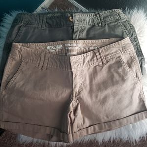 Khaki shorts.